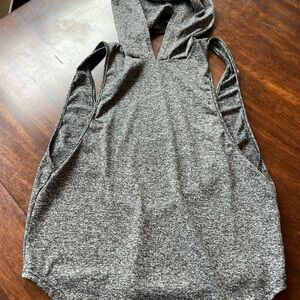 Gray Hooded Sleeveless Top